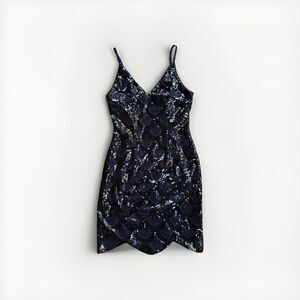 Black Sequins Mini Cocktail Party Millie’s Dress Size S  NWT